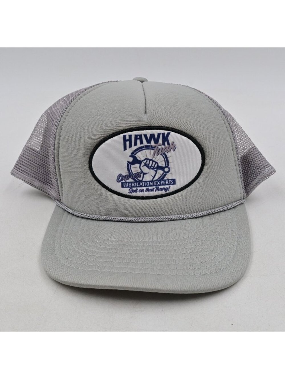 Spirit Halloween Hawk Tuah (Haliey Welch)‎ Trucker Grey Snapback Hat NWT